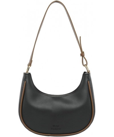 Crescent Shoulder Bag for Women, Y2K Cute Clutch Purse Vegan Leather Soft Handbag Black $19.94 Totes