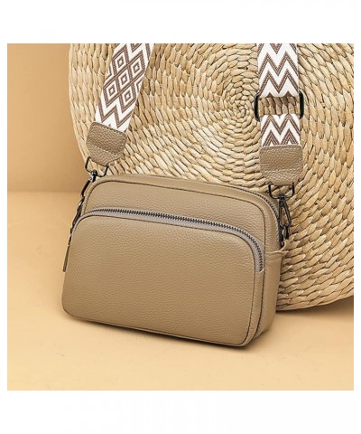 nuine Leather Crossbody Bag for Women Adjustable Guitar Strap Shoulr Bag Trendy Crossbody Camera Bag Camel $17.43 Totes