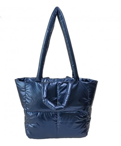 Puffy tote bag Large Puffer Bag for Women Quilted Tote Purses Satchel Handbag Lightweight Padding Shoulder Bag Blue $14.49 Totes