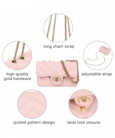 Crossbody Bags for Women, Quilted Shoulder Bag Purse, Gold Chain Crossbody Bag Purses for Women, H2117 Pink C $15.80 Crossbod...