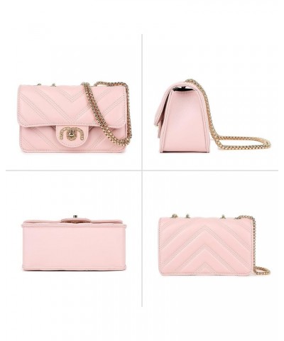 Crossbody Bags for Women, Quilted Shoulder Bag Purse, Gold Chain Crossbody Bag Purses for Women, H2117 Pink C $15.80 Crossbod...