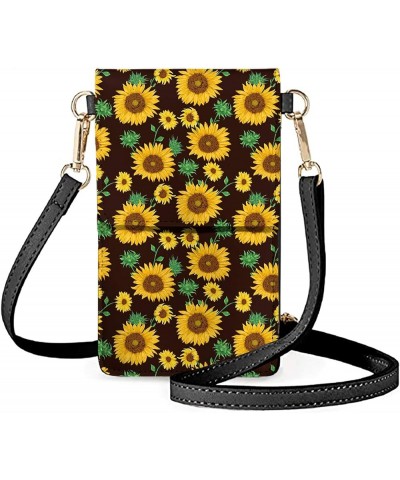 Cell Phone Crossbody Purse for Women Wallet Leather Purse Satchel Casual Travel Mini Shoulder Bag Yellow Sunflower $14.39 Sho...