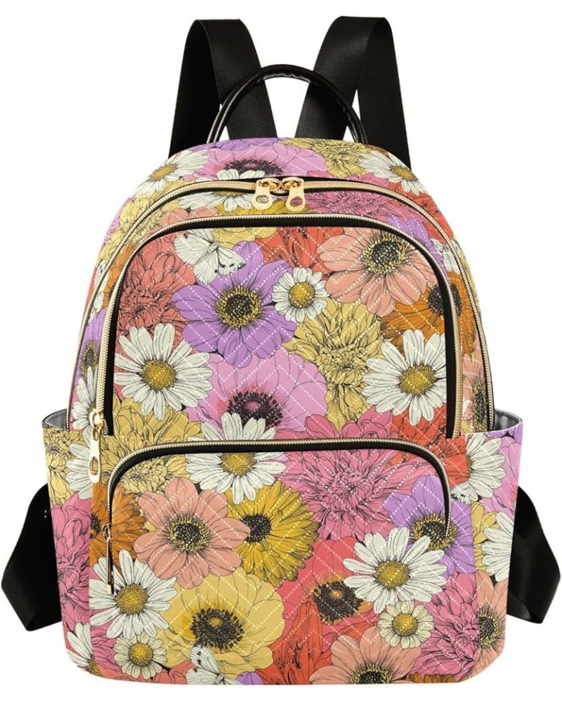 Colorful Beautiful Floral Women's Backpack Purse Causal Daypack Work Travel College Business Trip Bag Shoulder Bag Medium $14...