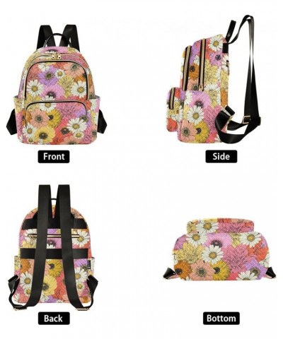 Colorful Beautiful Floral Women's Backpack Purse Causal Daypack Work Travel College Business Trip Bag Shoulder Bag Medium $14...