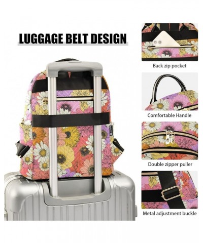 Colorful Beautiful Floral Women's Backpack Purse Causal Daypack Work Travel College Business Trip Bag Shoulder Bag Medium $14...