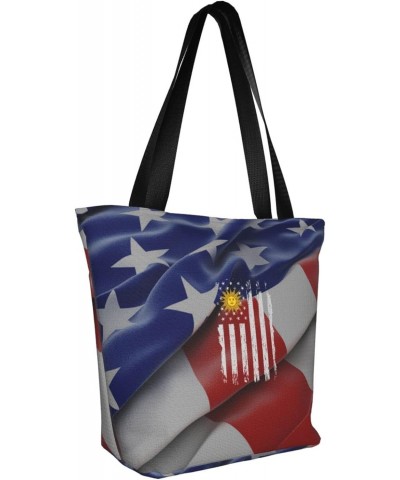 Uruguay America Flag Women'S Casual One Shoulder Carry Shopping Bag Large Capacity Working Storage Handbag $16.86 Shoulder Bags