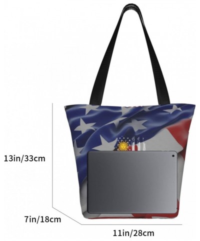 Uruguay America Flag Women'S Casual One Shoulder Carry Shopping Bag Large Capacity Working Storage Handbag $16.86 Shoulder Bags