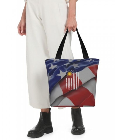 Uruguay America Flag Women'S Casual One Shoulder Carry Shopping Bag Large Capacity Working Storage Handbag $16.86 Shoulder Bags