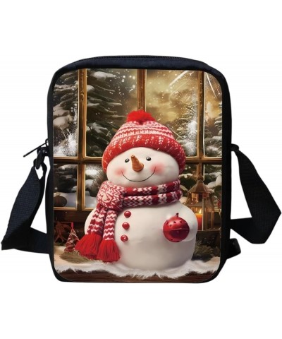 Small Messenger Bag Cell Phone Purse Handbag Lightweight Portable Pouch for Kids Girls Boys Cute Snowman $11.79 Satchels