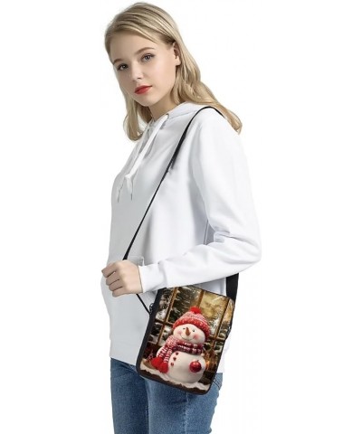 Small Messenger Bag Cell Phone Purse Handbag Lightweight Portable Pouch for Kids Girls Boys Cute Snowman $11.79 Satchels