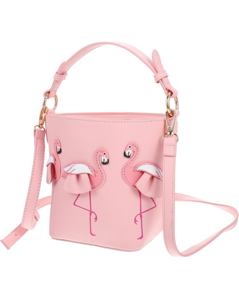 1pc Flamingo Bucket Bag Handbag Purse Bag Cross Body Purse Shoulder Bag Beach Tote Bag for Women Leather Purses Fashion Bag C...