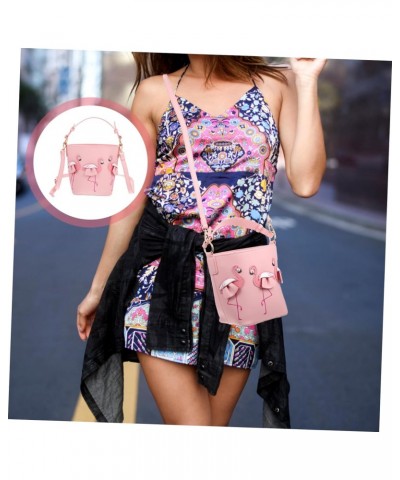 1pc Flamingo Bucket Bag Handbag Purse Bag Cross Body Purse Shoulder Bag Beach Tote Bag for Women Leather Purses Fashion Bag C...