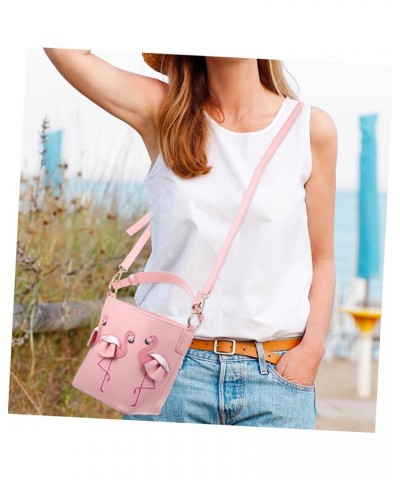 1pc Flamingo Bucket Bag Handbag Purse Bag Cross Body Purse Shoulder Bag Beach Tote Bag for Women Leather Purses Fashion Bag C...