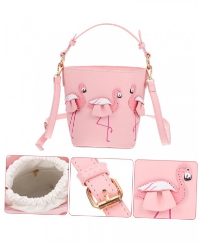 1pc Flamingo Bucket Bag Handbag Purse Bag Cross Body Purse Shoulder Bag Beach Tote Bag for Women Leather Purses Fashion Bag C...