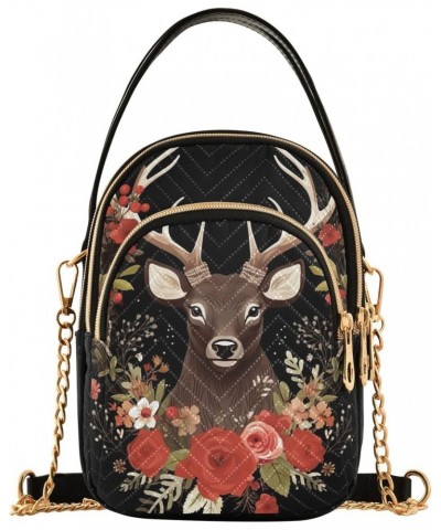 Deer Reindeer Elk Small Crossbody Bags for Women Adjustable Strap Purses Travel Handbags 20854529 $14.03 Crossbody Bags