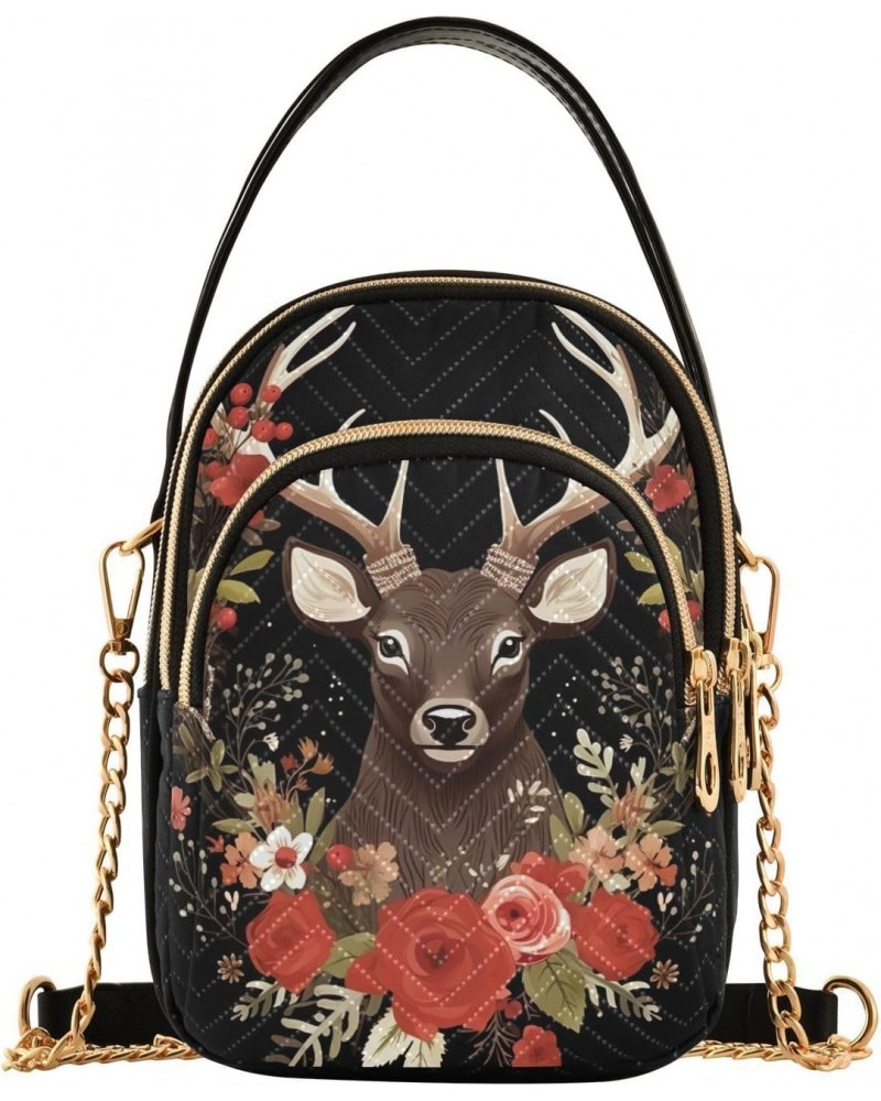 Deer Reindeer Elk Small Crossbody Bags for Women Adjustable Strap Purses Travel Handbags 20854529 $14.03 Crossbody Bags