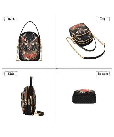 Deer Reindeer Elk Small Crossbody Bags for Women Adjustable Strap Purses Travel Handbags 20854529 $14.03 Crossbody Bags