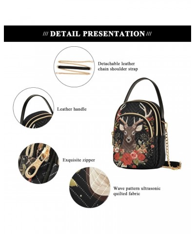 Deer Reindeer Elk Small Crossbody Bags for Women Adjustable Strap Purses Travel Handbags 20854529 $14.03 Crossbody Bags