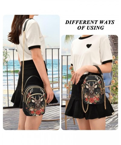 Deer Reindeer Elk Small Crossbody Bags for Women Adjustable Strap Purses Travel Handbags 20854529 $14.03 Crossbody Bags