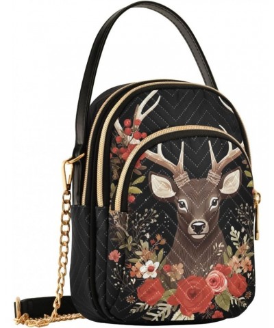 Deer Reindeer Elk Small Crossbody Bags for Women Adjustable Strap Purses Travel Handbags 20854529 $14.03 Crossbody Bags