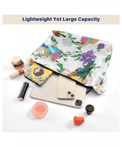 Cute Bird Flower Shoulder Tote Bags for Women Furry Crossbody bag Hobo Handbag Purses for Teen Girls University $12.38 Totes