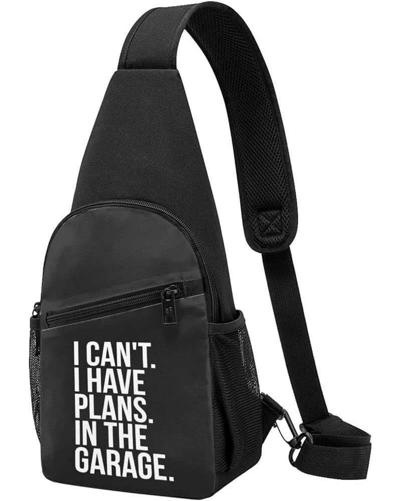 I Cant I Have Plans in The Garage Crossbody Bags Adjustable Travel Hiking Crossbody Bags, For Hiking Outdoor One Size Black $...