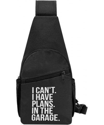 I Cant I Have Plans in The Garage Crossbody Bags Adjustable Travel Hiking Crossbody Bags, For Hiking Outdoor One Size Black $...