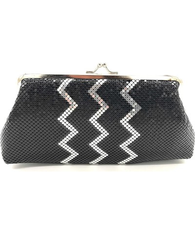 Women Metal Mesh Clutch Evening Purse for Wedding Party Prom Banquet Black 6b $10.40 Evening Bags