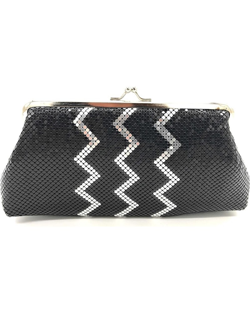 Women Metal Mesh Clutch Evening Purse for Wedding Party Prom Banquet Black 6b $10.40 Evening Bags