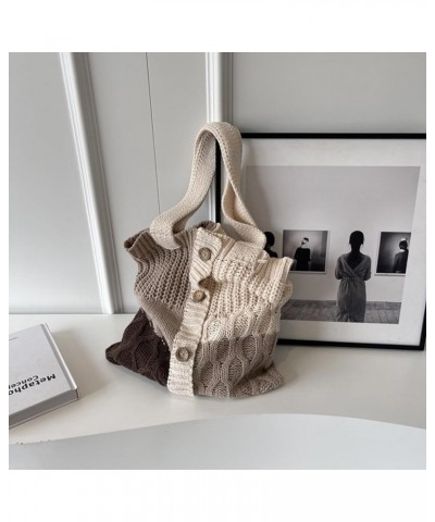 Fashion Handbag Tote Bag Shoulder Bag for Women Girl Versatile Shopping Bag Knitted Bags Large Capacity Trendy Hobo Bag Coffe...