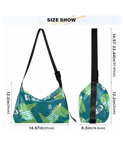 Shoulder Bag for Dating Crocodiles Colorful Animals Green Ladies Fashion Waist Packs Fall Womens Shoulder Tote Bag $17.15 Totes