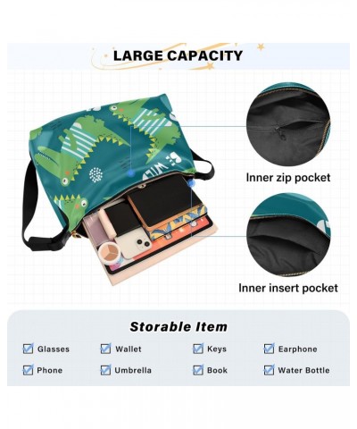 Shoulder Bag for Dating Crocodiles Colorful Animals Green Ladies Fashion Waist Packs Fall Womens Shoulder Tote Bag $17.15 Totes