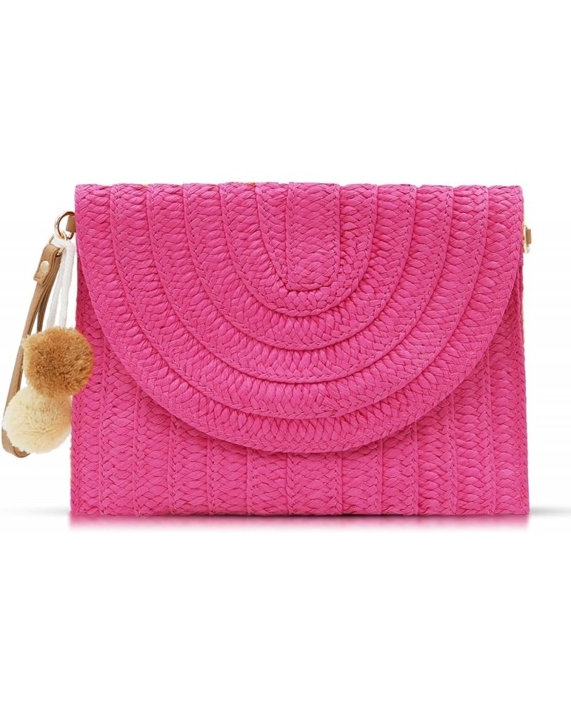 Crossbody Bags for Women, Straw Clutch Purses, Bohemian Handmade Woven Envelope Package Rose $11.25 Clutches