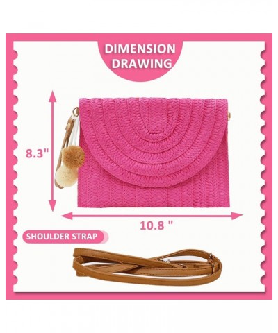 Crossbody Bags for Women, Straw Clutch Purses, Bohemian Handmade Woven Envelope Package Rose $11.25 Clutches