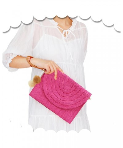 Crossbody Bags for Women, Straw Clutch Purses, Bohemian Handmade Woven Envelope Package Rose $11.25 Clutches