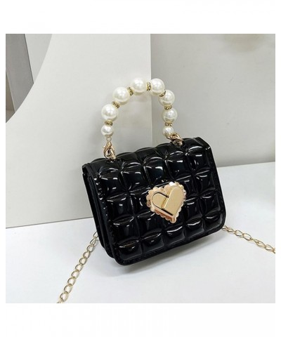 Women Single Shoulder Bag Ladies Shoulder Bag Purse Gift PVC Black $9.40 Shoulder Bags