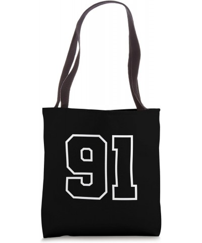 Number 91 Birthday Age Favorite Number Tote Bag $12.81 Totes