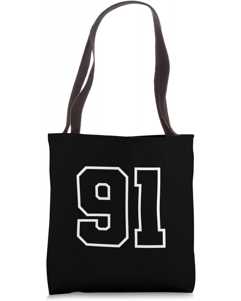 Number 91 Birthday Age Favorite Number Tote Bag $12.81 Totes