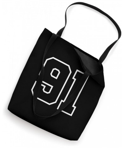 Number 91 Birthday Age Favorite Number Tote Bag $12.81 Totes