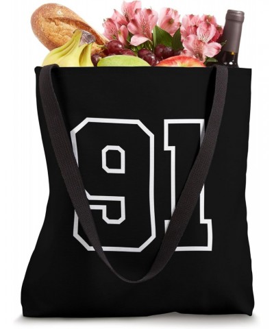 Number 91 Birthday Age Favorite Number Tote Bag $12.81 Totes