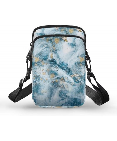 Toddler Crossbody Bag Kids Messenger Bag Over Shoulder Purse Marble Blue $8.80 Shoulder Bags