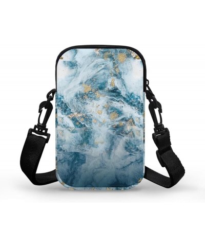 Toddler Crossbody Bag Kids Messenger Bag Over Shoulder Purse Marble Blue $8.80 Shoulder Bags