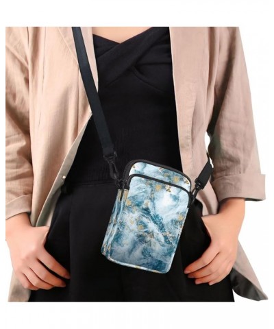 Toddler Crossbody Bag Kids Messenger Bag Over Shoulder Purse Marble Blue $8.80 Shoulder Bags