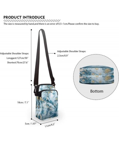 Toddler Crossbody Bag Kids Messenger Bag Over Shoulder Purse Marble Blue $8.80 Shoulder Bags