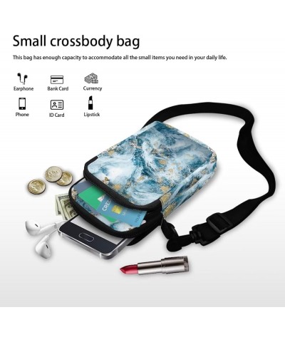 Toddler Crossbody Bag Kids Messenger Bag Over Shoulder Purse Marble Blue $8.80 Shoulder Bags