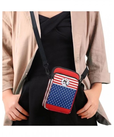 Small Crossbody Cell Phone Purse, Lightweight Mini Messenger Shoulder Handbag Wallet with Adjustable Strap American Flag-4 $1...