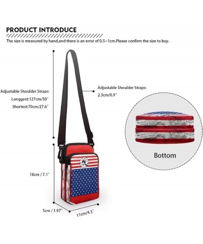 Small Crossbody Cell Phone Purse, Lightweight Mini Messenger Shoulder Handbag Wallet with Adjustable Strap American Flag-4 $1...