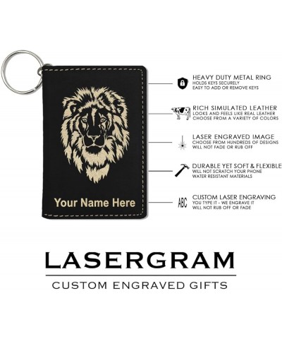 ID Holder Wallet, Real Estate, Personalized Engraving Included (Light Brown) Black with Gold $13.72 Wallets