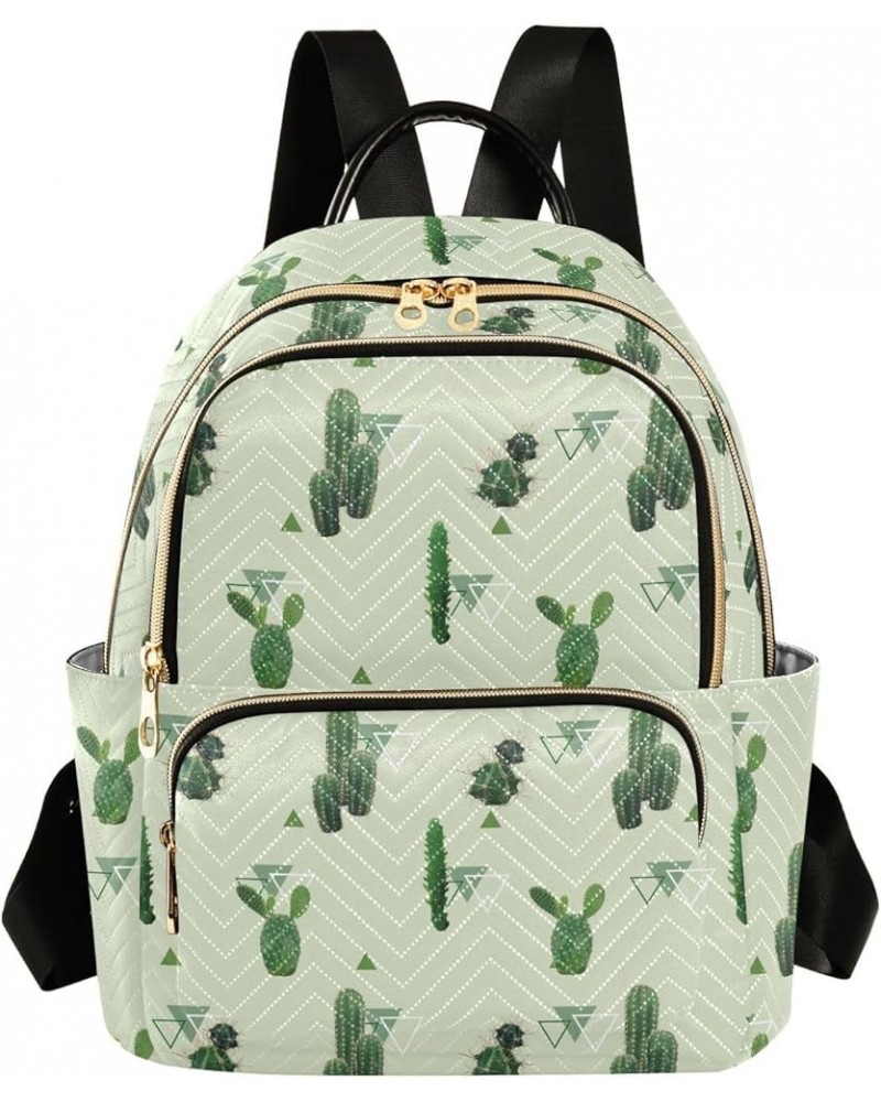 Mini Backpack for Women, Geometric Cactus Plant Travel Backpack Purse for Ladies, Small Bookbag Daypack Shoulder Bag S Multi5...