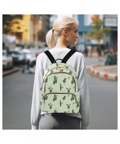 Mini Backpack for Women, Geometric Cactus Plant Travel Backpack Purse for Ladies, Small Bookbag Daypack Shoulder Bag S Multi5...